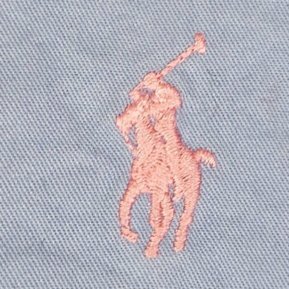 Polo Ralph Lauren Shirt Oxford Mens Large Long Sleeve Solid Blue Button Down - Picture 6 of 12